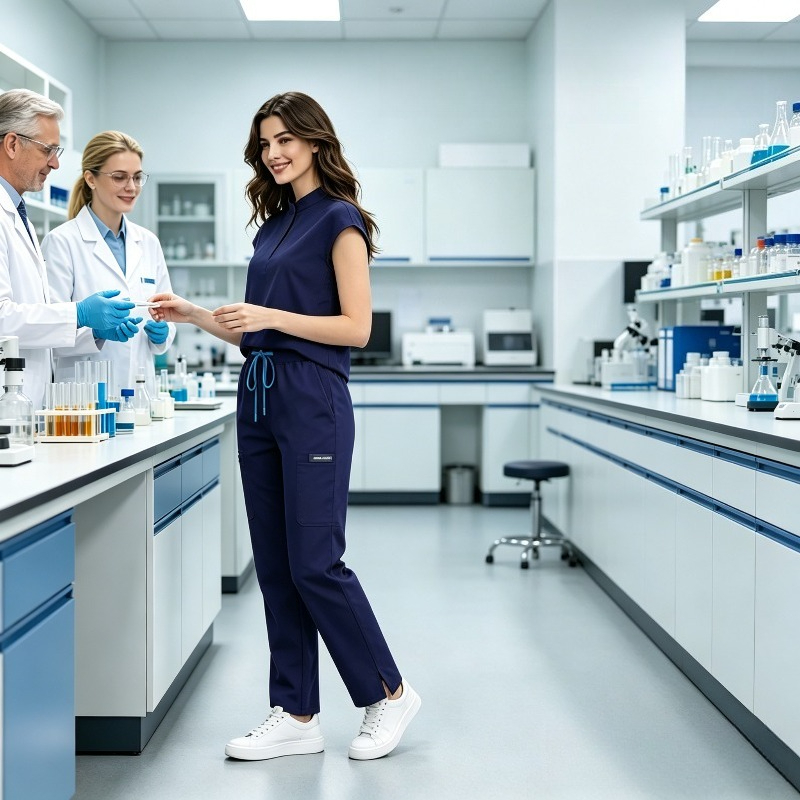 Medical Gloves - Stójka, szerokie mankiety, szczotkowane rękawiczki, jednolity