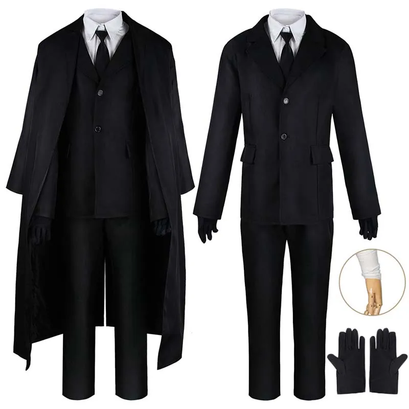 Bandage - Kostium Cosplay Dazai, czarny trencz, spodnie,
