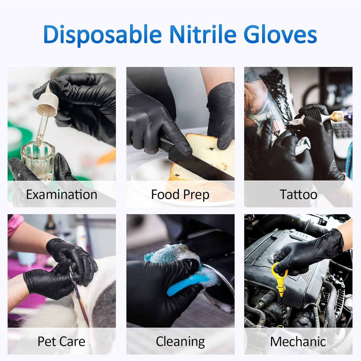 10/50 szt. Jednorazowe czarne  – Medical Gloves recenzja i cena